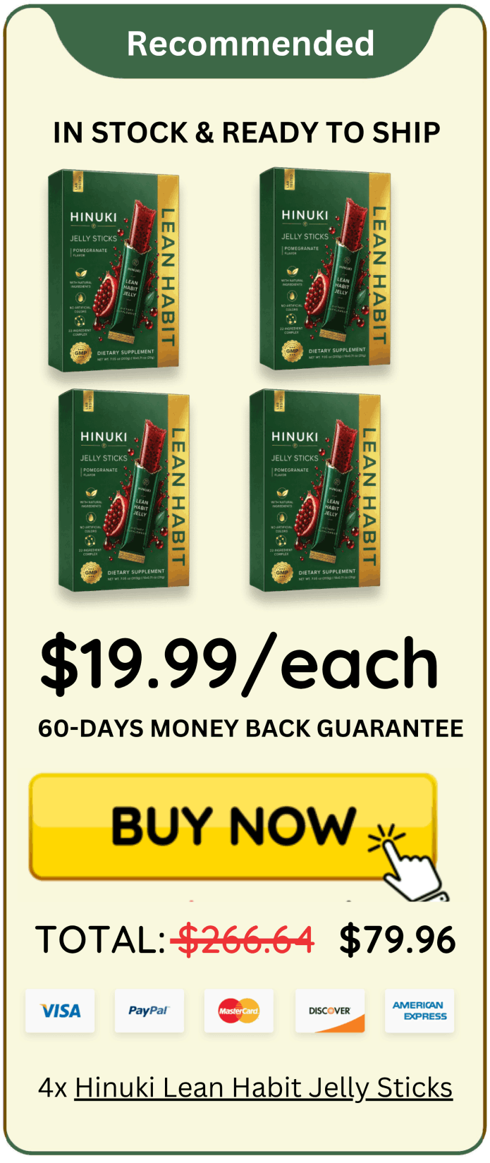 Hinuki Lean Habit Jelly Sticks offer price