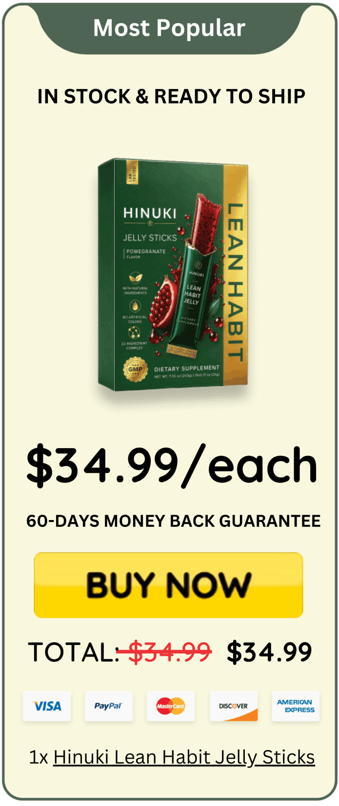 Hinuki Lean Habit Jelly Sticks offer price